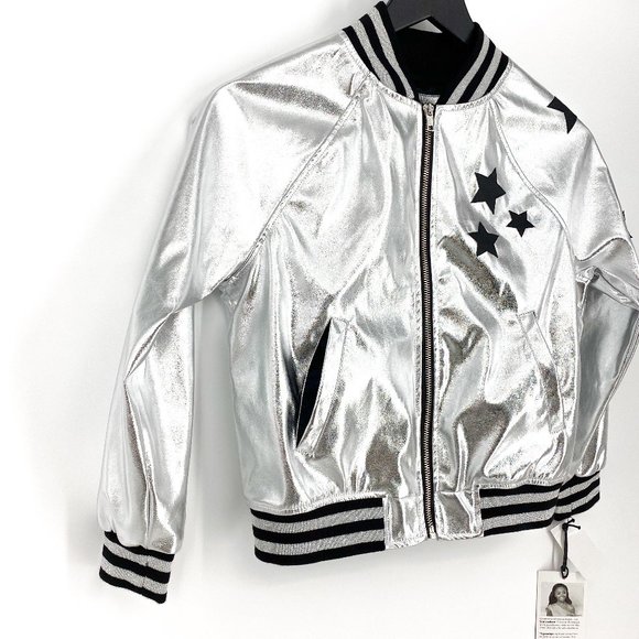NOWADAYS x SKAI JACKSON Silver Bomber Jacket NWT - Picture 2 of 16